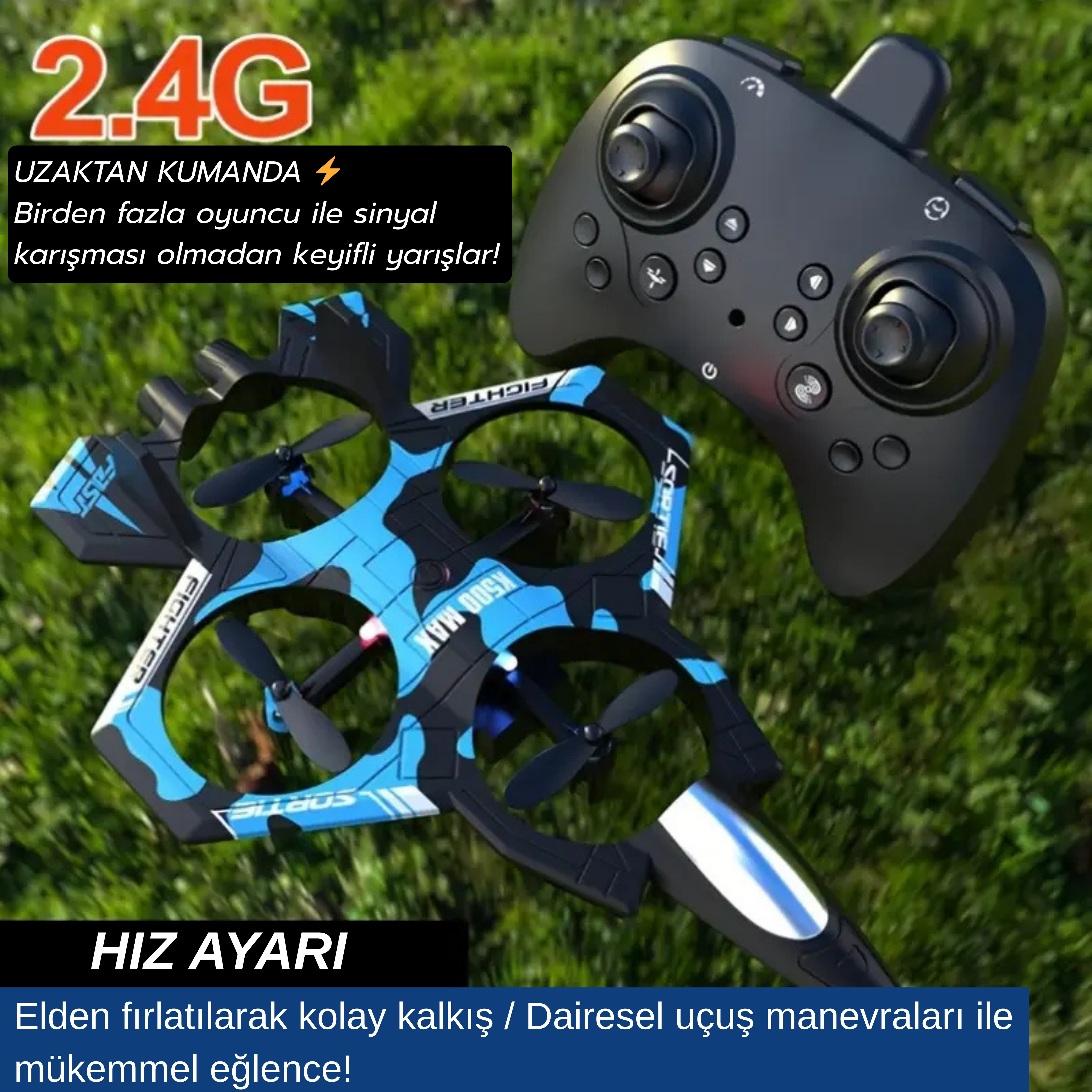 K500max Uzaktan Kumandalı Uçak Warcraft Dört Kanal Askıya Dört Eksenli Model Uçak Sabit Yüksek Yuvarlanan Dublör Lamba Işığı