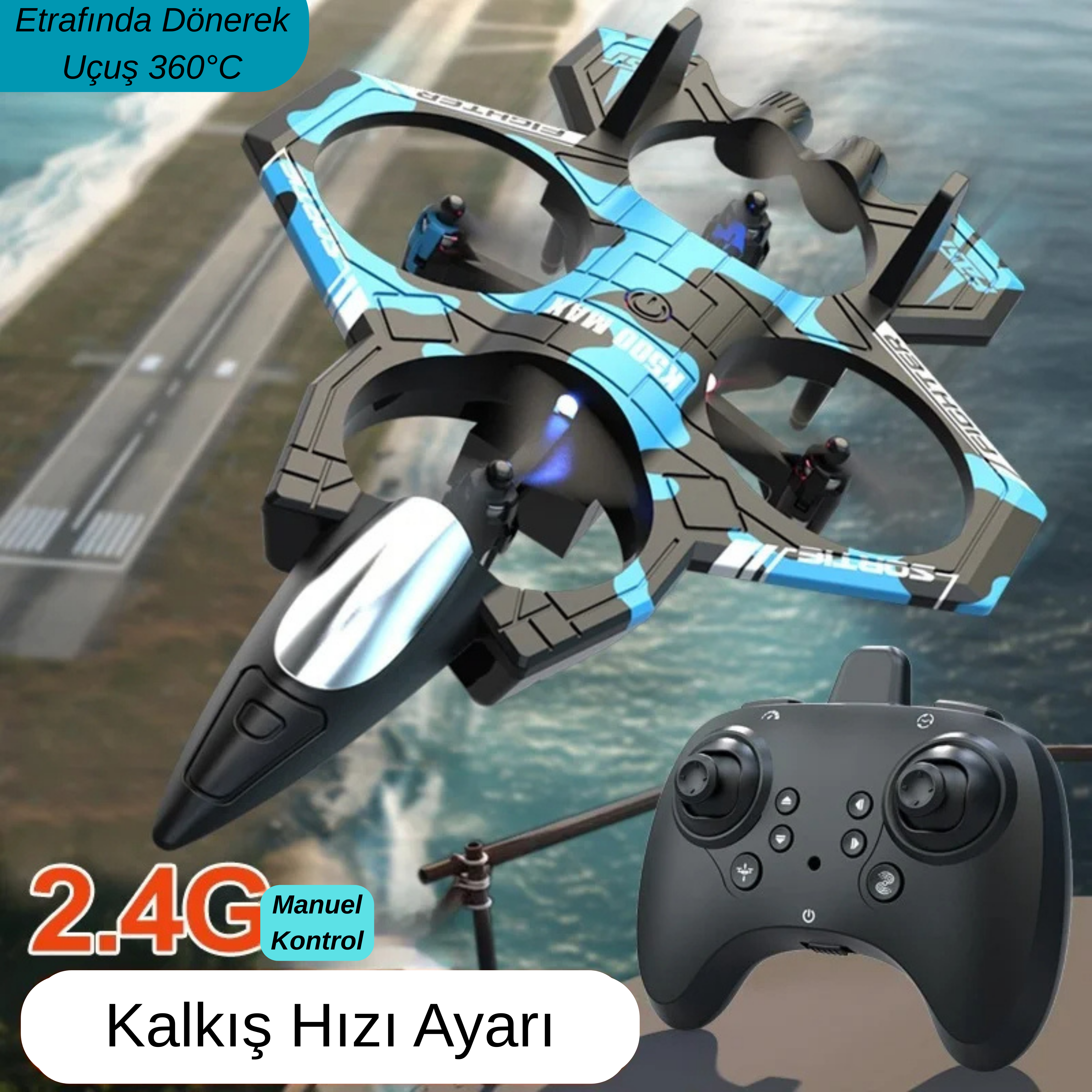 K500max Uzaktan Kumandalı Uçak Warcraft Dört Kanal Askıya Dört Eksenli Model Uçak Sabit Yüksek Yuvarlanan Dublör Lamba Işığı
